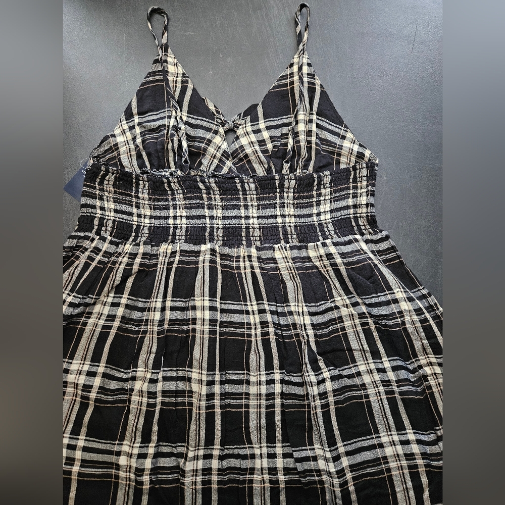 NWT - Lucky Brand Cotton/Modal Fully Lined Smocked Waist Midi Dress - Size L - Picture 14 of 16